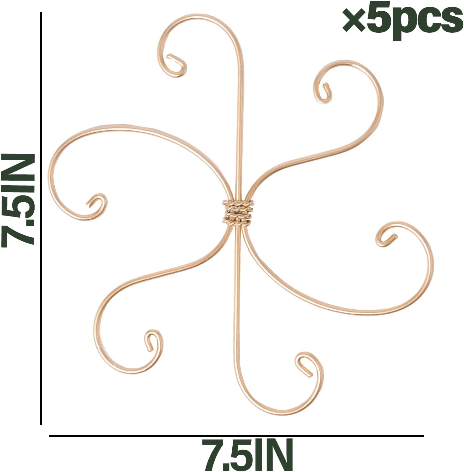 7.5In Monstera Plant Stem Support Hook Set-5PCS Metal stem Holder | Premium Stem Support for Monstera &