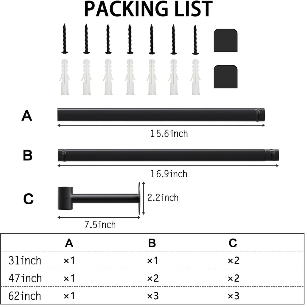 SUTINE Plant Hanging Rod, 62 Inch Plant Hanger Indoor for Window Ceiling, Heavy Duty Hanging Planters for Indoor