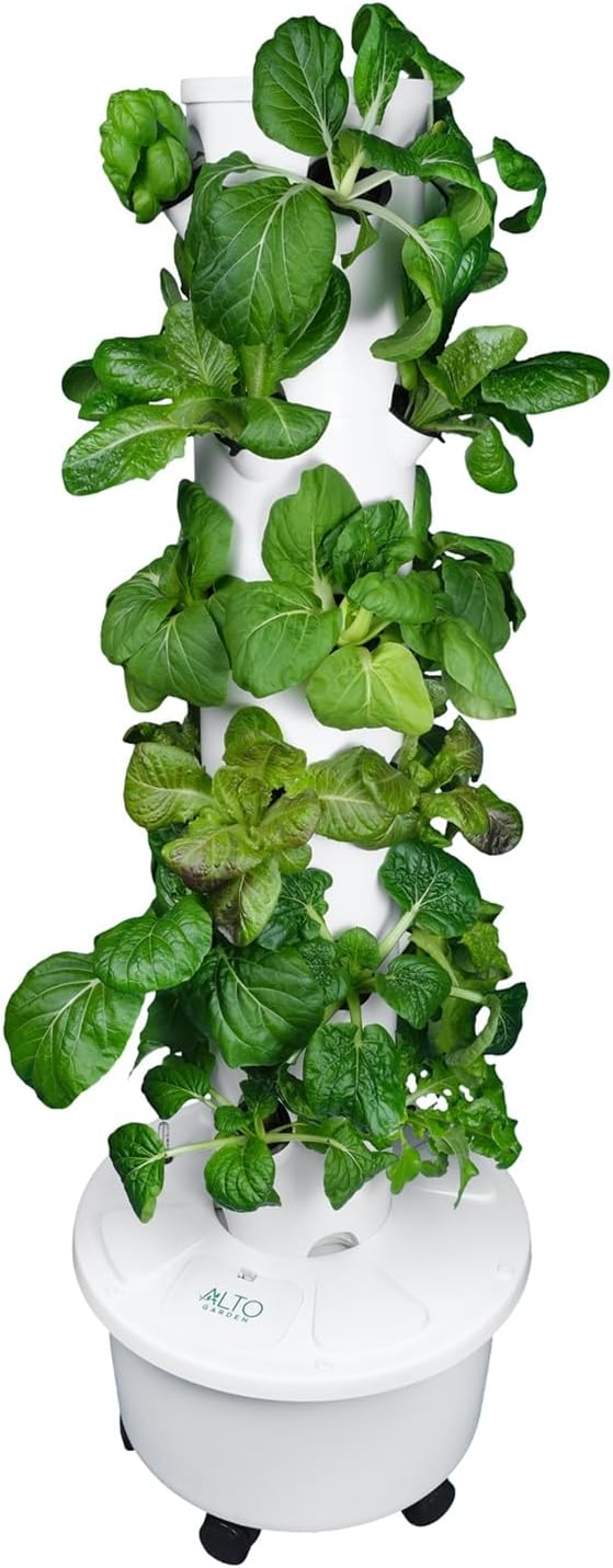 GX Hydroponic Tower | Vertical Planter Tower | Hydroponics Growing System Kit | Food Grade with 24 Net Pots (Without
