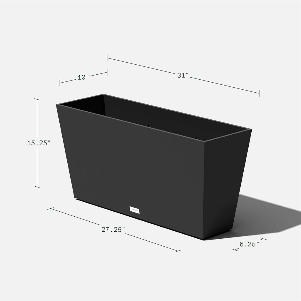 Veradek Pure Series Midori Planter - Wide Outdoor Planter | Made From Durable Plastic With Pre-Drilled Drainage Holes.