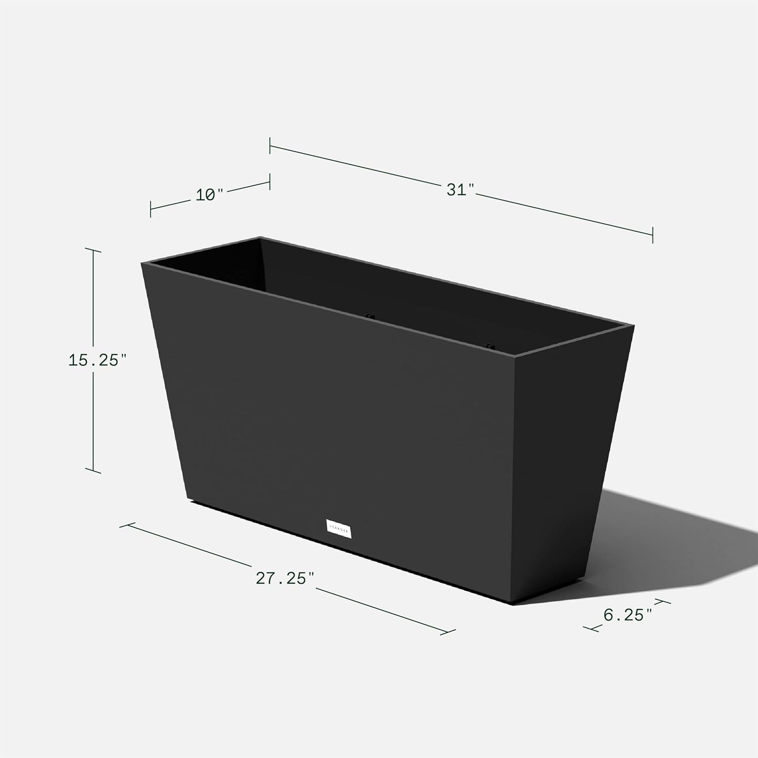 Veradek Pure Series Midori Planter - Wide Outdoor Planter | Made From Durable Plastic With Pre-Drilled Drainage Holes.