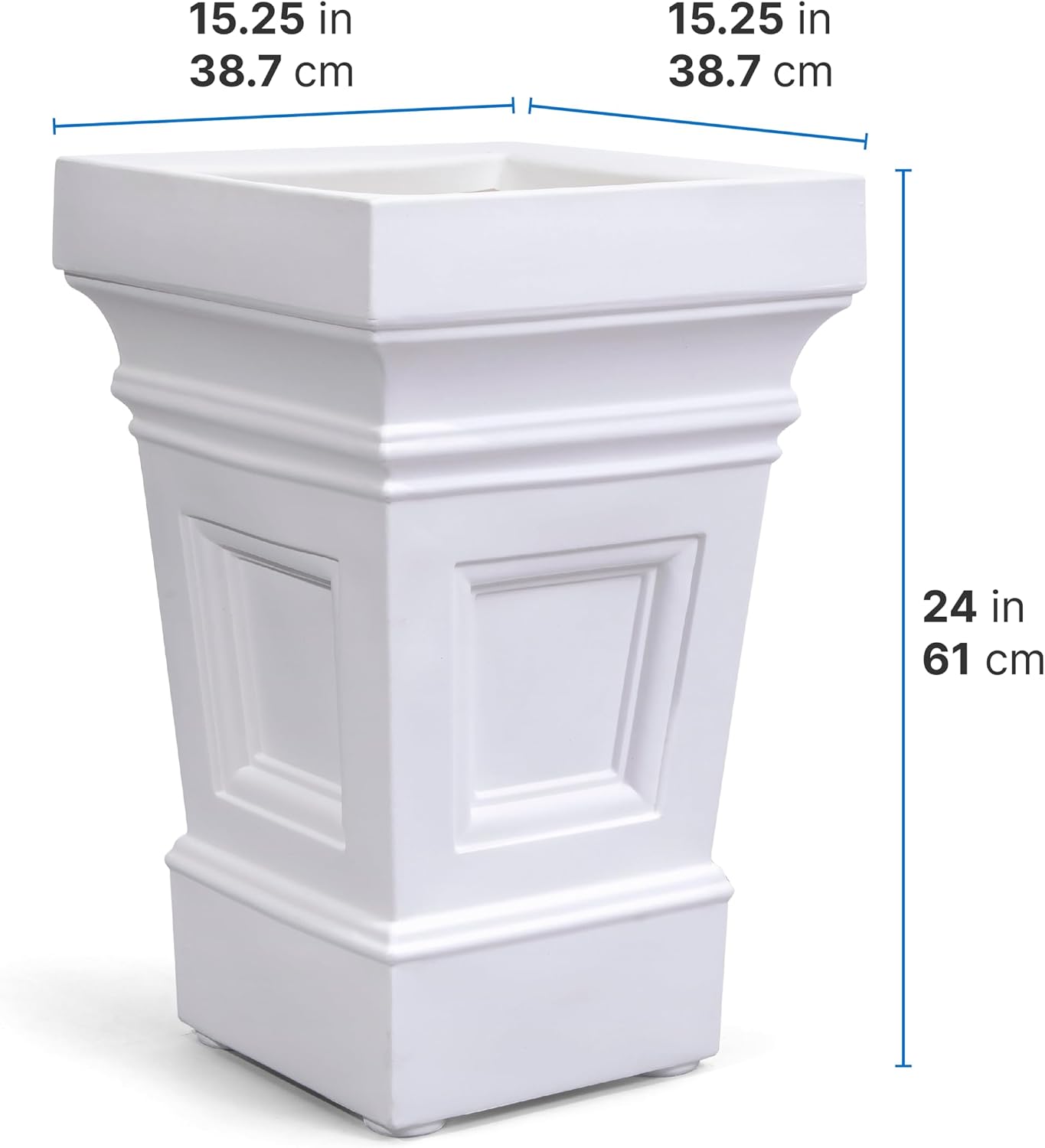 Step2 Atherton Square Planter, Large Planters for Outdoor Plants, Gardening and Flower Pot for Patio or Porch