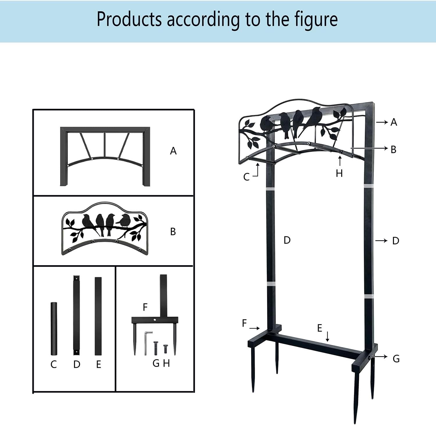Garden Hose Holder Freestanding with 4 Spikes, Detachable Heavy Duty Water Hose Holders Stand, Reinforced Garden Hose