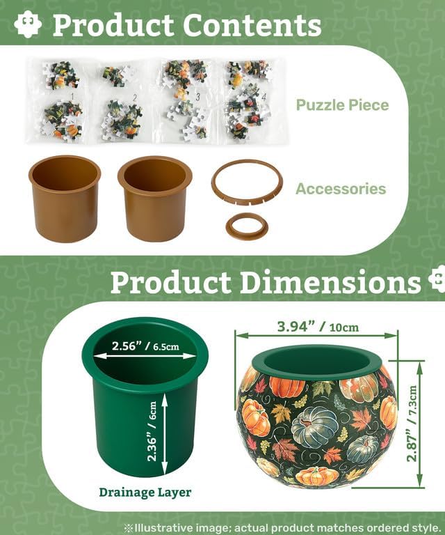 PieceRelax Unique 3D Puzzle Planter - 80 Plastic Pieces [K1153]