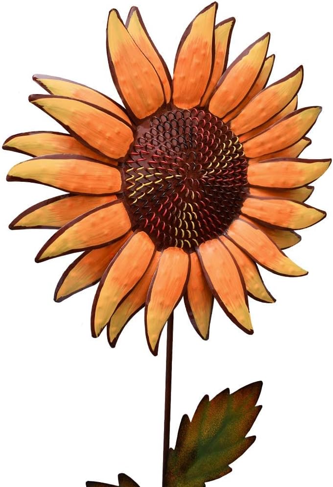 Sunflower Garden Stakes Decor Outdoor Spring Metal Flower Yard Signs Stake | Sunflowers Lawn Ornament Yard Art Garden