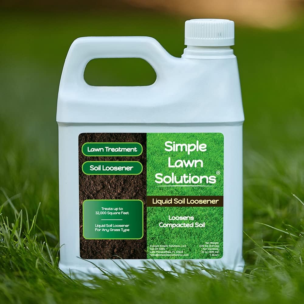 Liquid Soil Loosener- Soil Conditioner-Use alone or when Aerating with Mechanical Aerator or Core Aeration- Simple Lawn