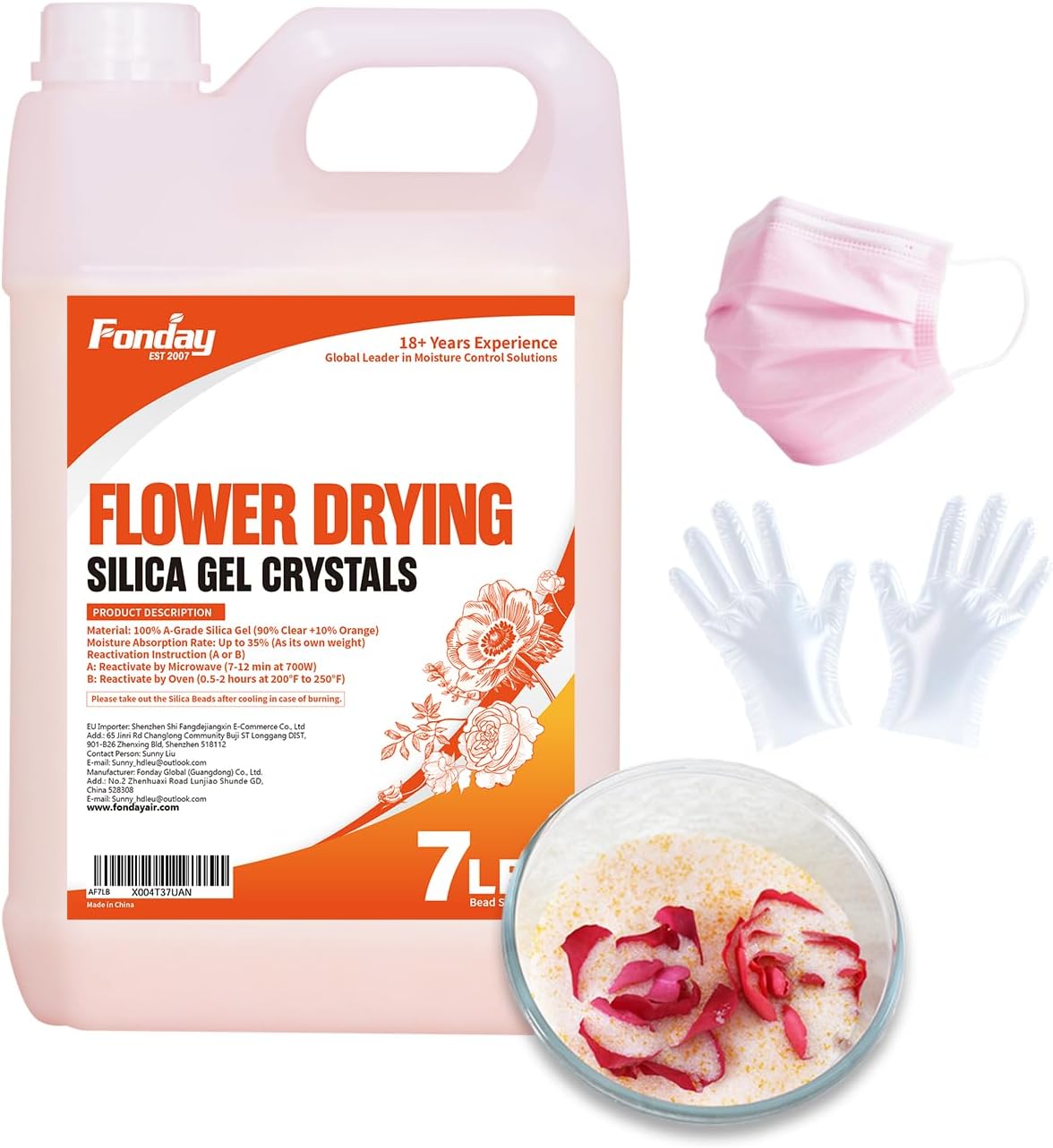 7LBS Fonday Silica Gel Flower Drying Crystals for Bouquet Preservation