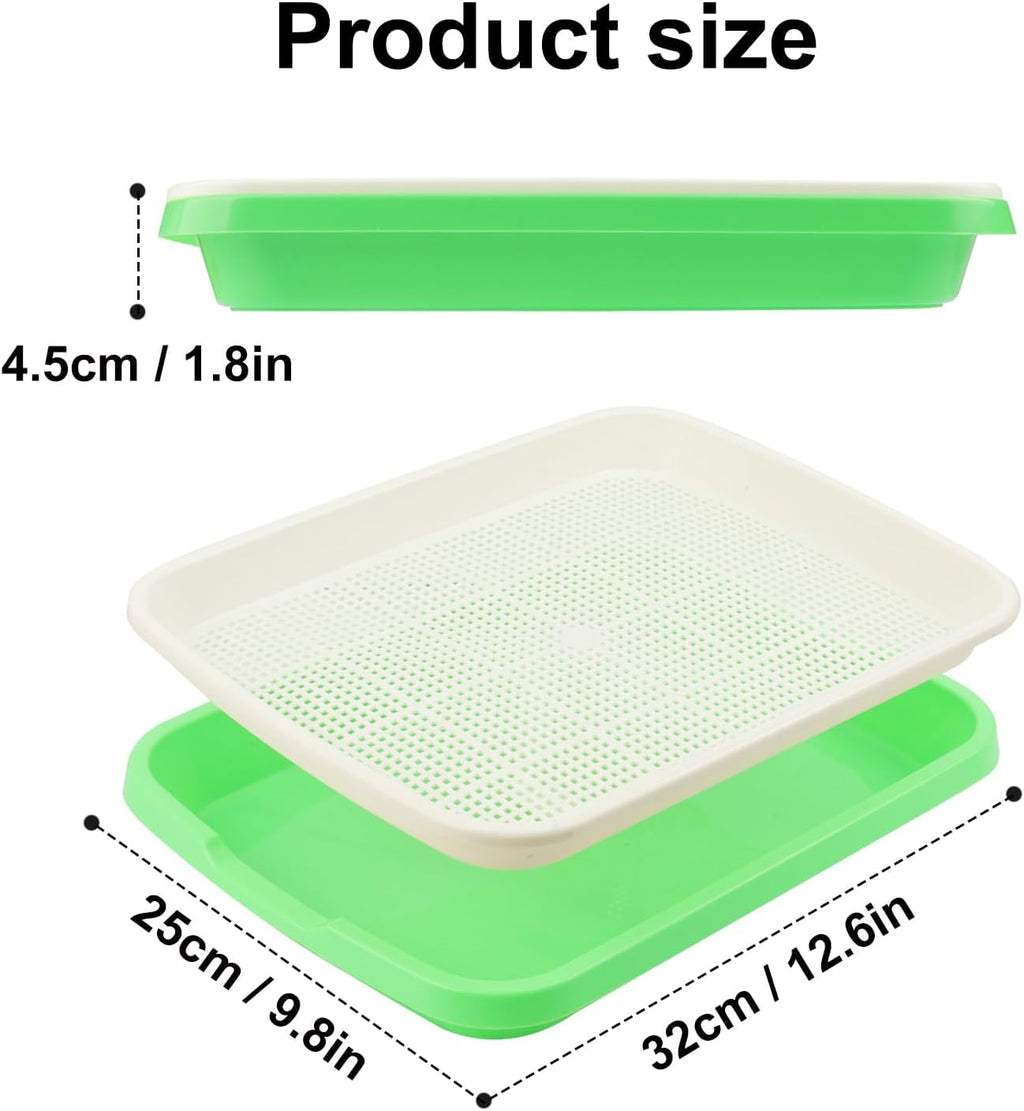 20 Pack 12.6 x 10 x 1.8 inch Microgreens Growing Trays, BPA-Free Sprouting Trays, Germination Tray for Beans