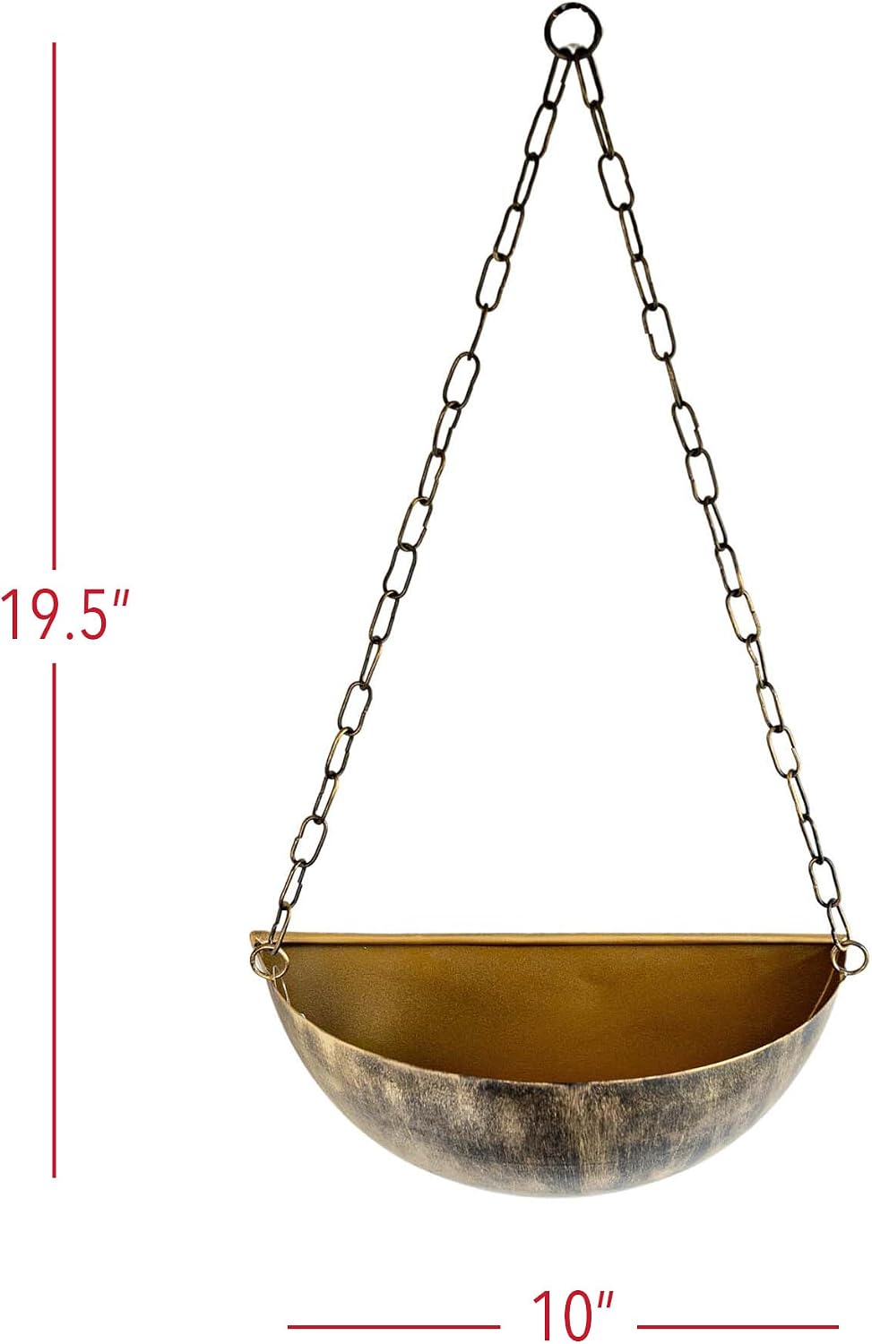 Antique Hanging Wall Planter Brass Metal by Foreside Home & Garden