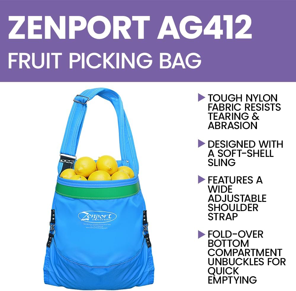 Zenport AG412 Agrikon Fruit Picking Bag, 65 lb, Harvest Apple/Citrus
