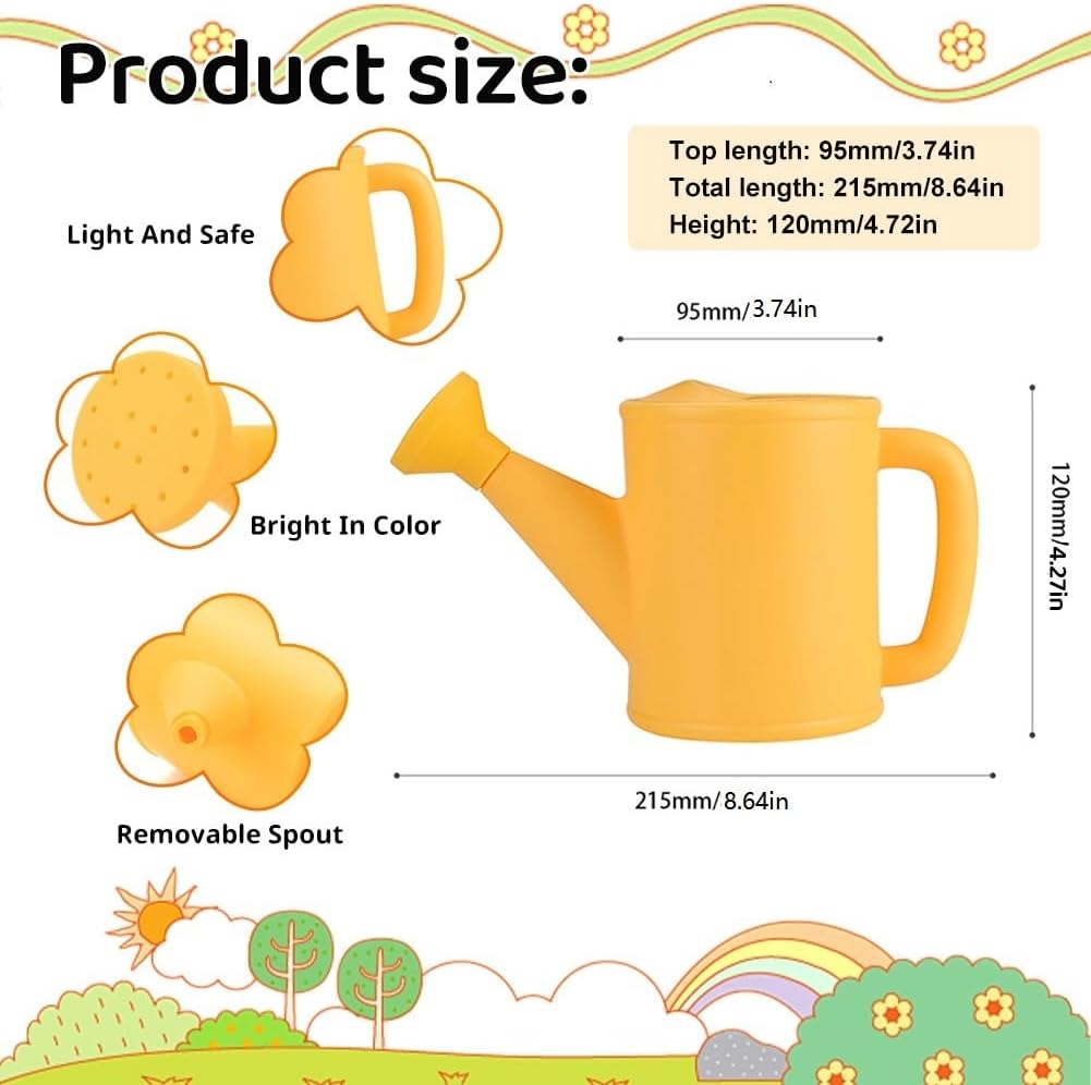 3 Pcs Watering Can Set, Small Plastic Beach Watering Can, 800ml | Ideal for Beach Sand Garden Play Time or Practical