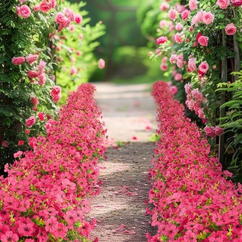 ATTGREAT Artificial Flowers for Outdoors UV Resistant, 12 Bundles(Rose Red)