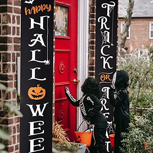 Halloween Porch Banners Trick or Treat Happy Halloween Door Decorations