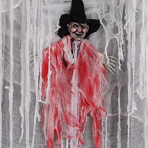 410 x 80 in Halloween Creepy Cloth for Yard and Outdoor Decorations,White