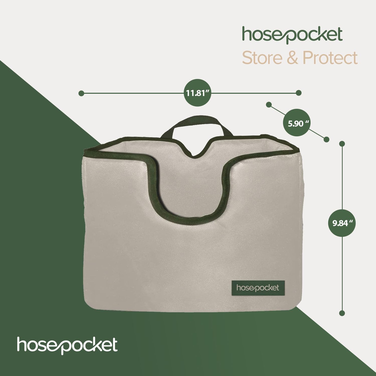 Expandable Garden Hose Holder by Hose Pocket – Store Your Expandable Garden Hose Neatly and Simply – Size Small