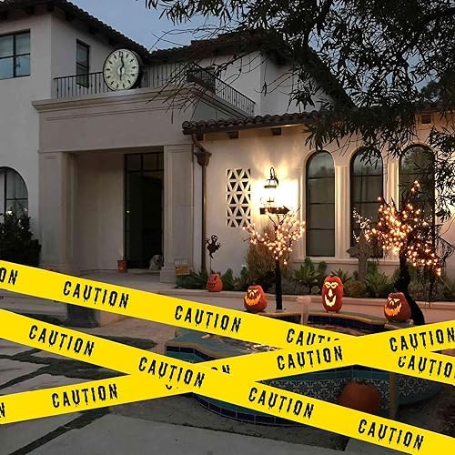 1.9inch x 82Feet Halloween Decorations Caution Tape Roll Halloween Caution Tape Halloween Tape Scary Warning Tape for Halloween Party Decorations Indoor Outdoor