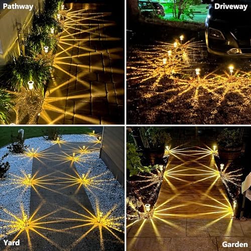 15 Pack Solar Lights Outdoor Waterproof Pathway Lights, Warm White