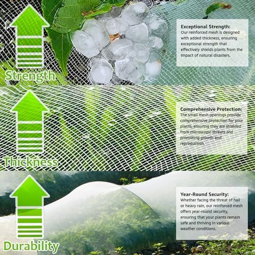 Garden Pest Barrier Netting, Insect Barrier Net 4x26Ft Ultra Fine Netting