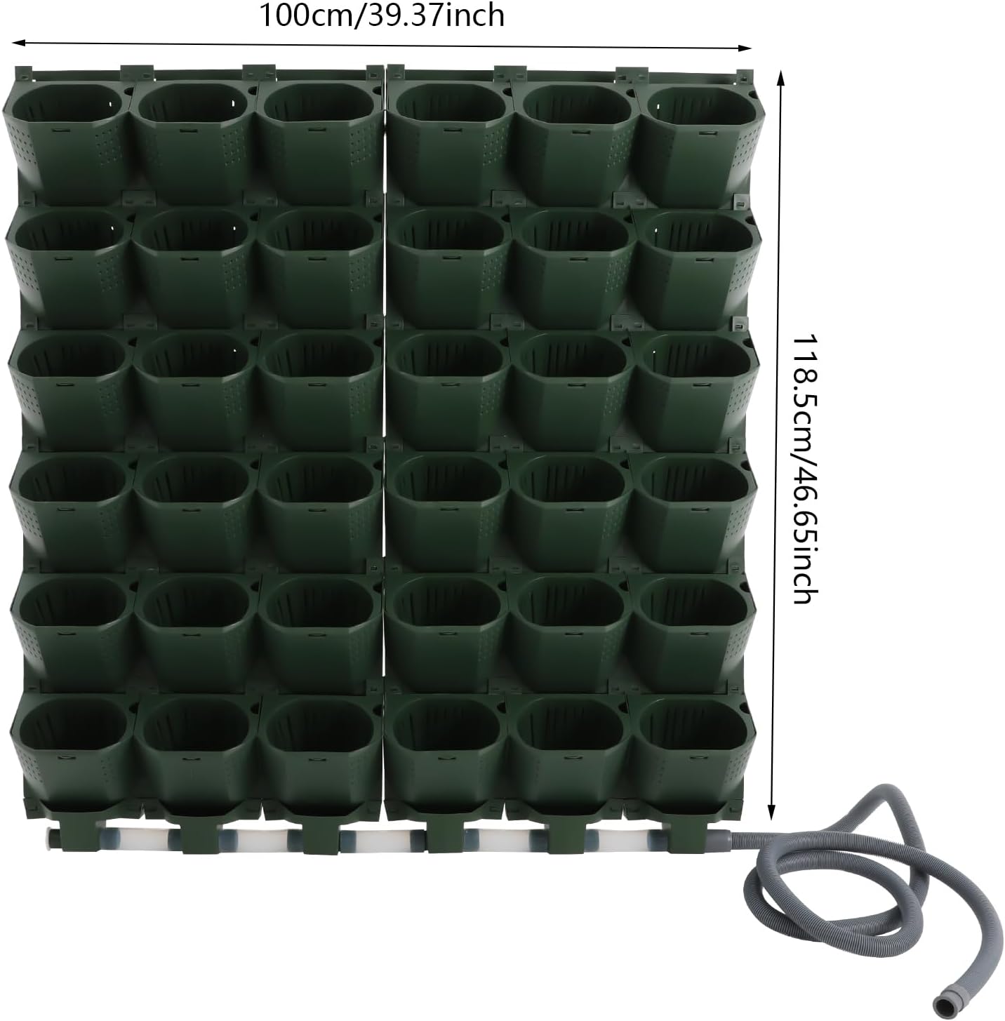 Self Watering Planters with Timer and Rain Sensor, 36-Pocket Wall Mounted Vertical Garden System - Automatic Drip