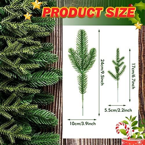 Yunlly 60 Pcs Christmas Pine Picks Holly Berry Pinecones,Charming Style