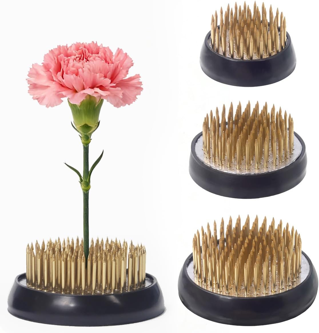 Yeios Flower Frog 3pcs Pin Arrangement Holder Ikebana Kenzan 1.3 1.5 1.9in