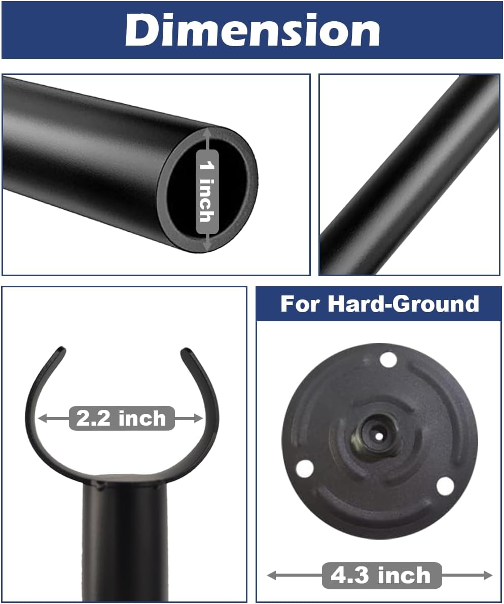 10FT String Light Poles for the Outdoor, Heavy Duty Metal Lighting Stand Pole for Hard Soil Wood Backyards Patio