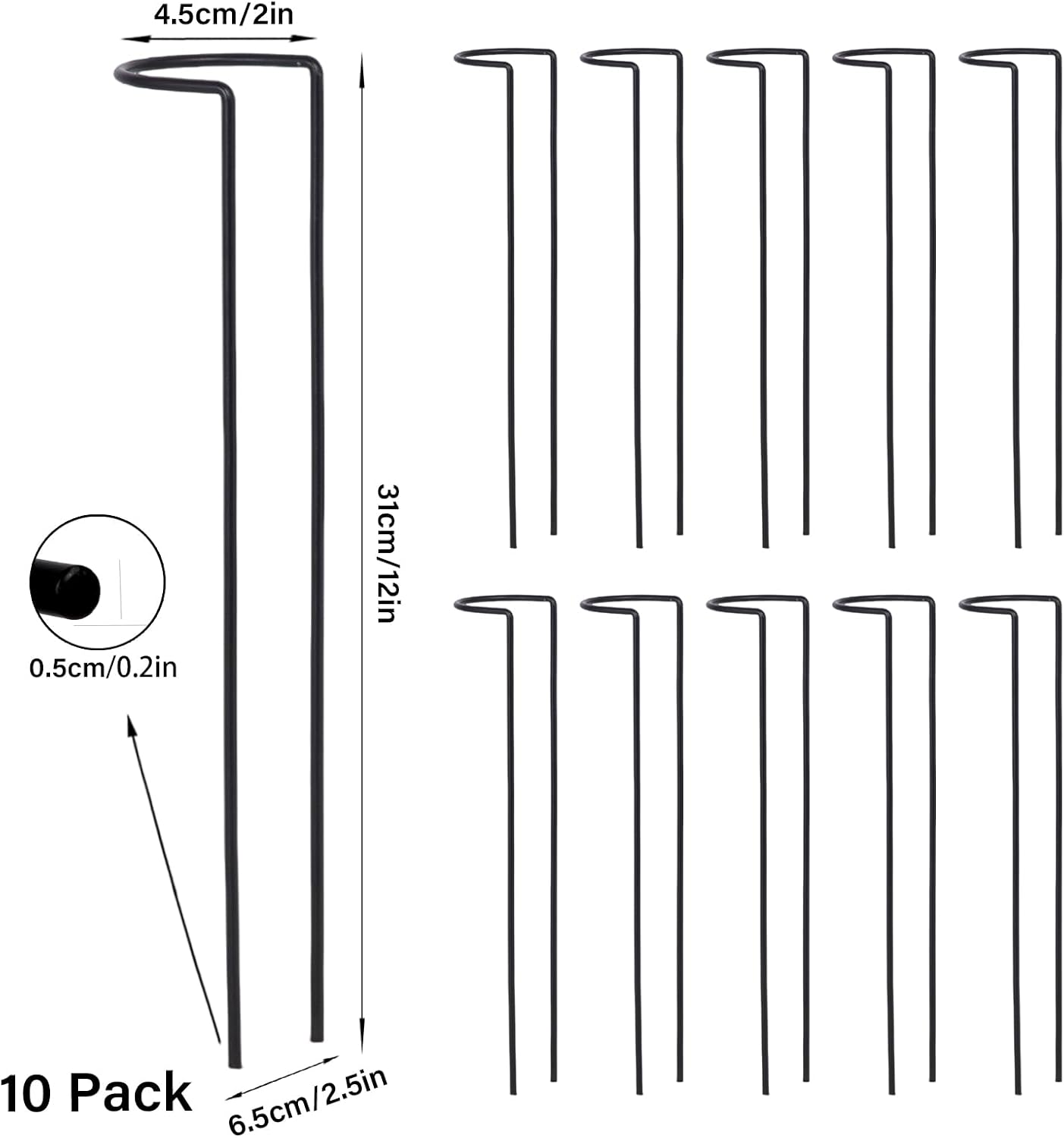 10Pcs Monstera Plant Support - 12" Durable Iron U-Shaped Trellis Stakes | Plant Support Structures & Stakes for Indoor