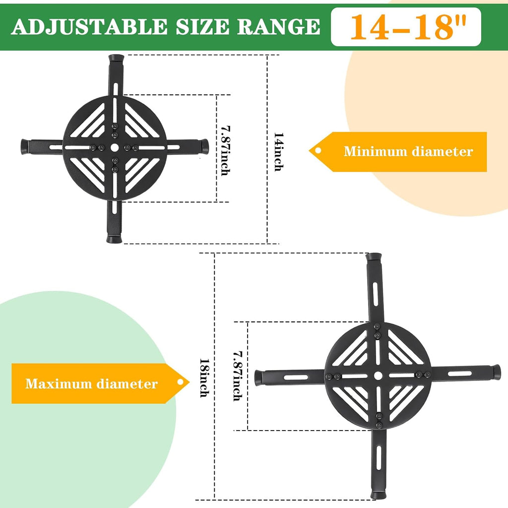 Adjustable Plant Risers for Inside Pots-100lb Heavy Duty Metal Plant Riser with Rubber Feet, Easy Assembly, Fits