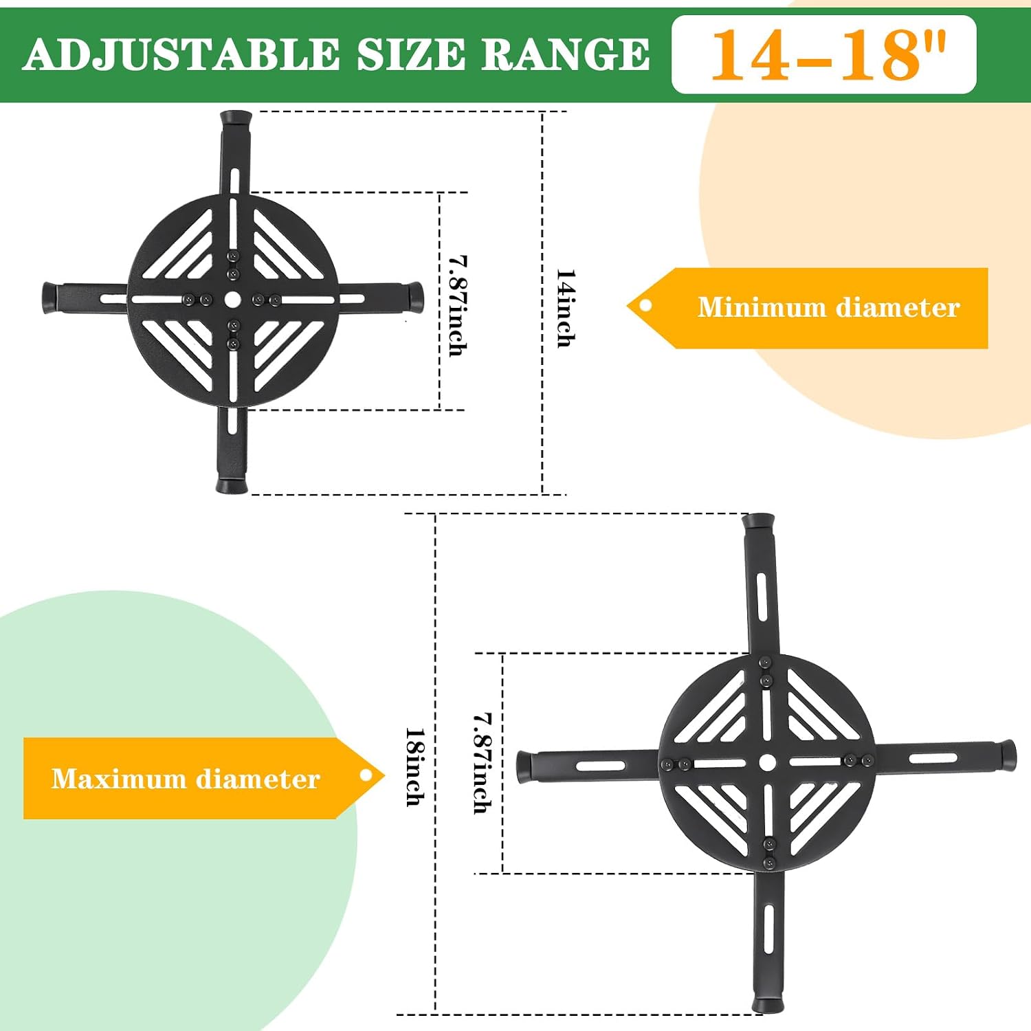 Adjustable Plant Risers for Inside Pots-100lb Heavy Duty Metal Plant Riser with Rubber Feet, Easy Assembly, Fits