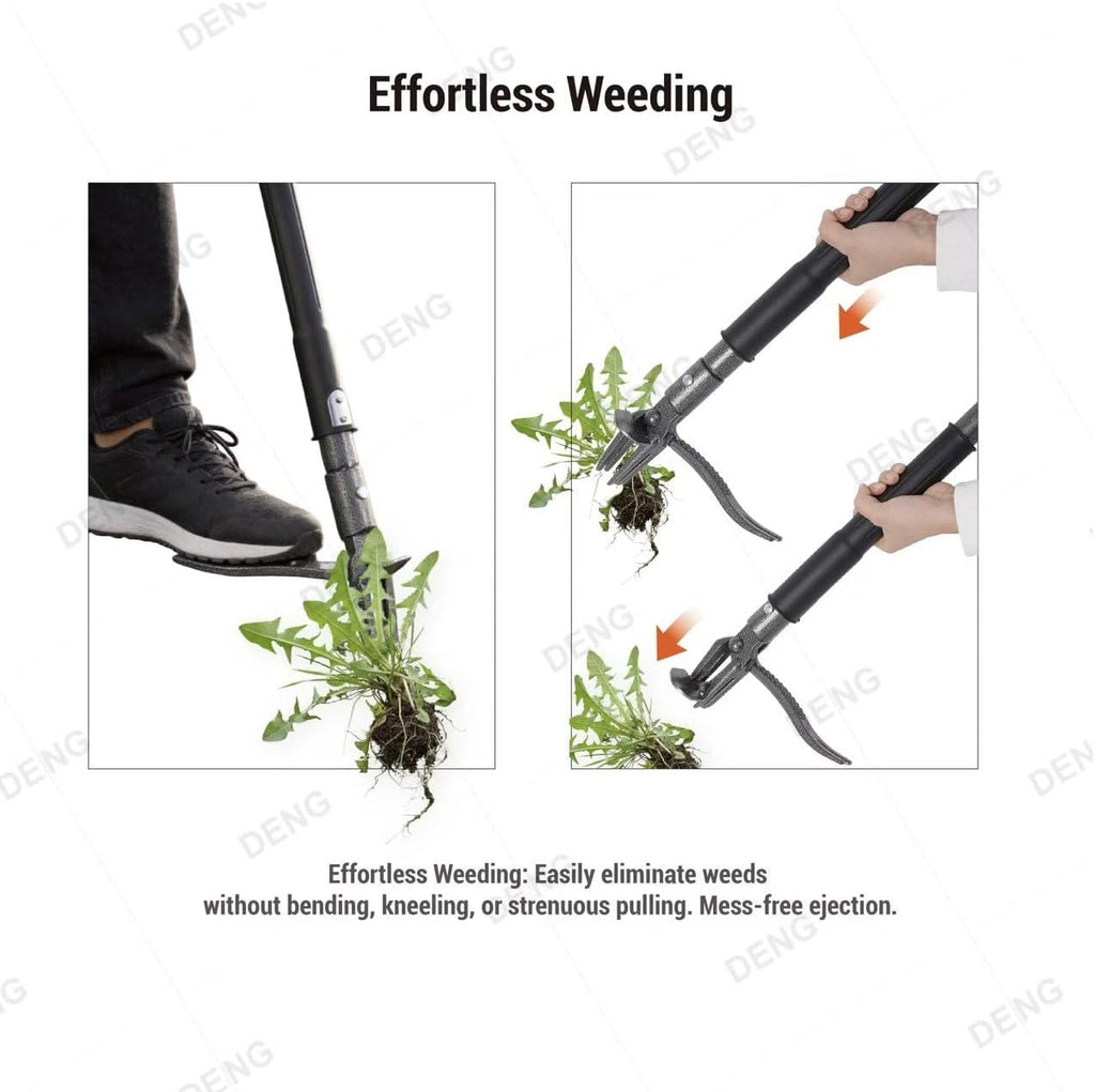 Stand Up Weed Puller with Kick-Out Weed Ejector, No-Bending Long Handle Manual Weed Remover for Lawn & Garden, Foot