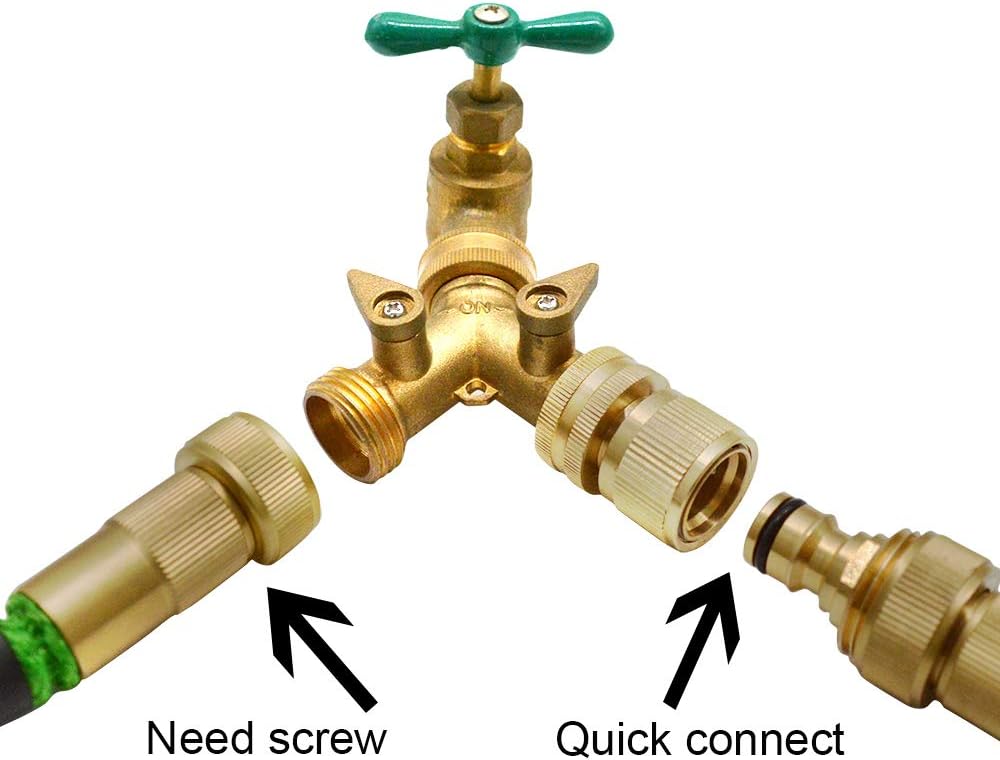 Garden Hose Quick Connector Water Hose Quick Connect ¾ inch GHT Brass Easy Connect Fitting Quick Connect Hose Fittings
