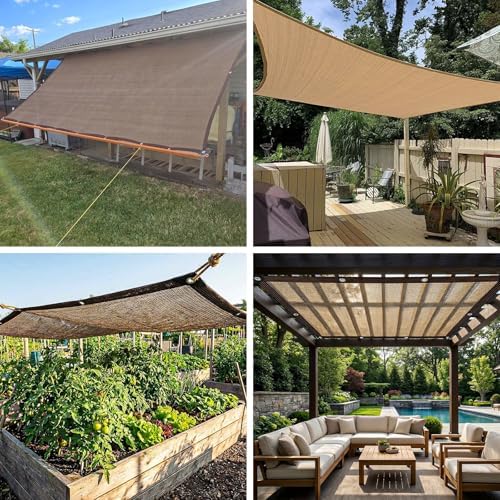80% Garden Shade Cloth Sun Shade Fabric – UV Resistant Durable Sunblock Netting for Plants, Outdoor Patio, and Greenhouse Coverage