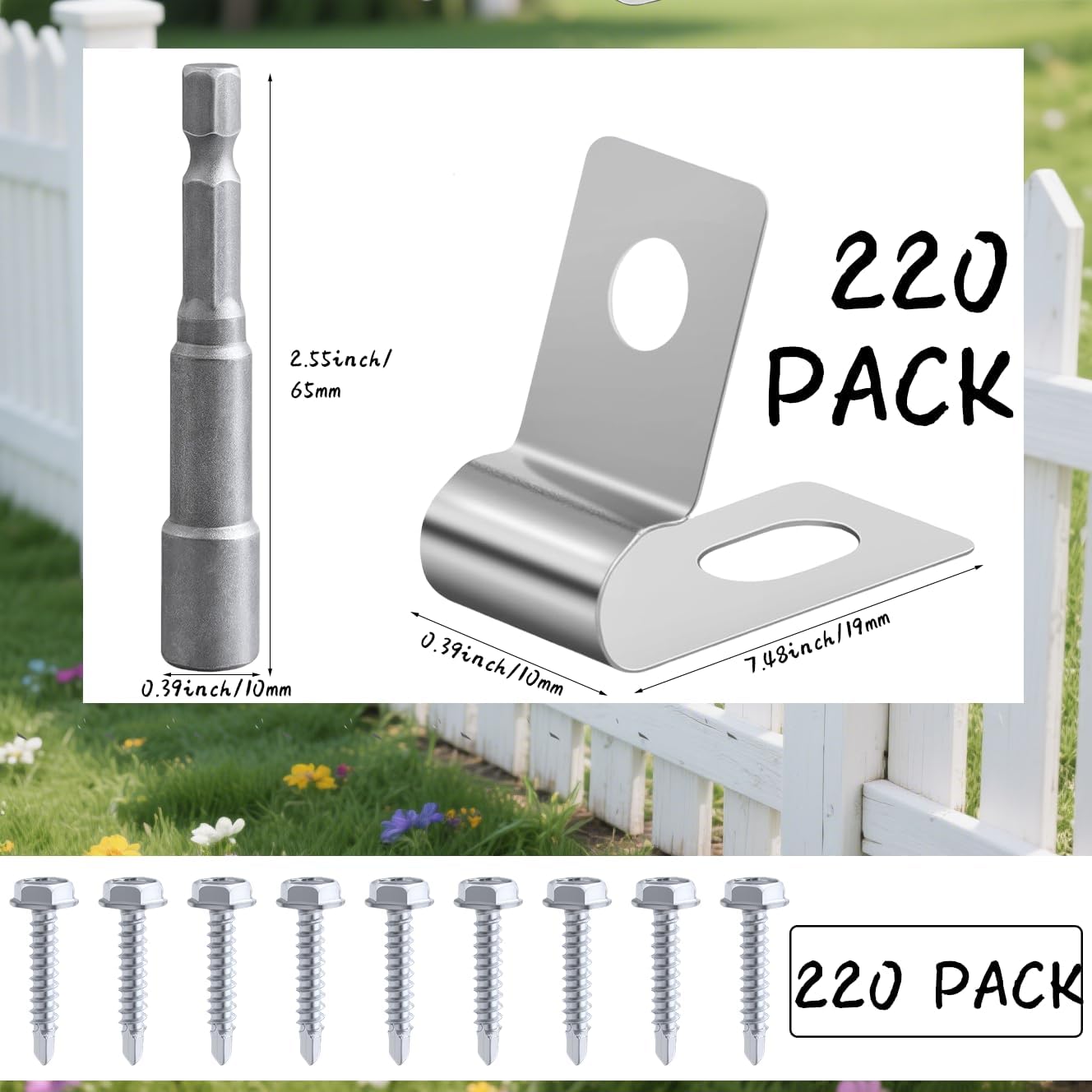 Wire Fence Clips 220 PCS丨Fence Wire Clamps Stainless Steel Agricultural Fencing Mounting Clips with 220 Pcs Stainless