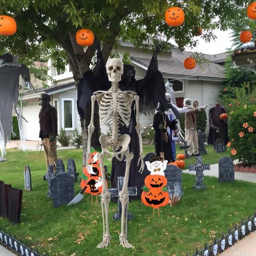 1Set Adjust Metal Skeleton Stand for 5.9/6.56ft Halloween Skeleton,30 Ties