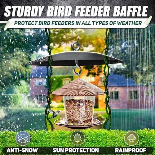 Solid Metal 16” Squirrel Baffle for Bird Feeder Hang Mount Squirrel Guard