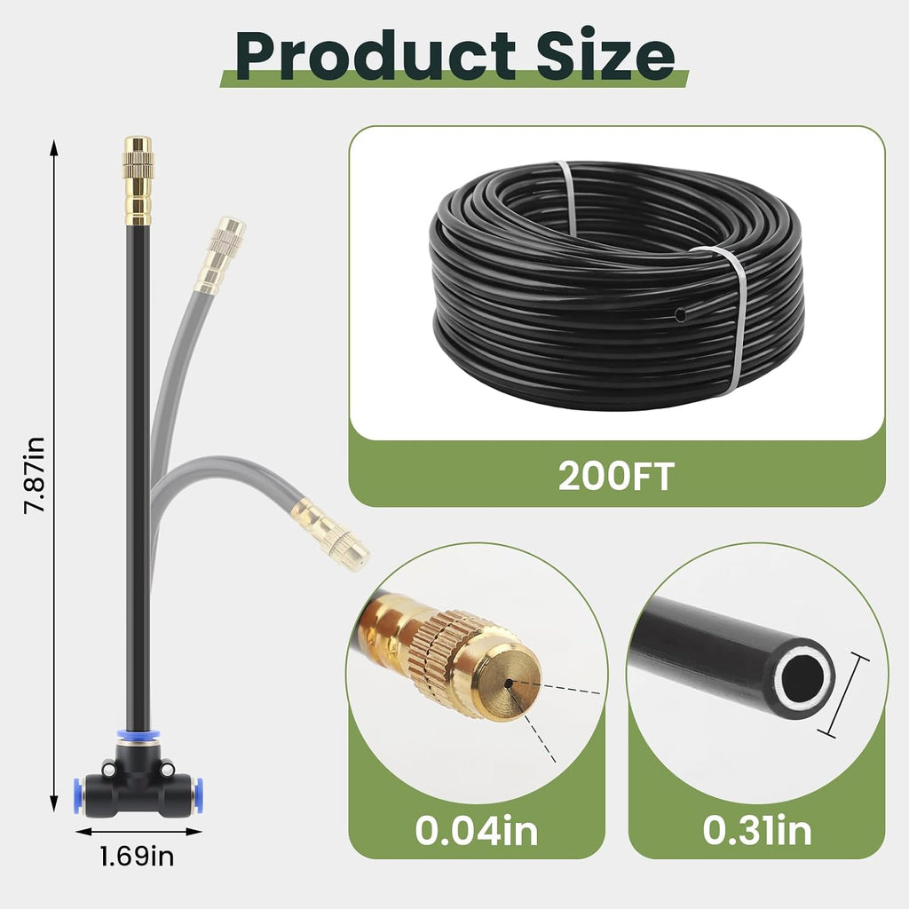 Automatic Drip Irrigation Kits - Garden Watering System with 360° Bendable Spray Adjustable Copper Atomizing Nozzles