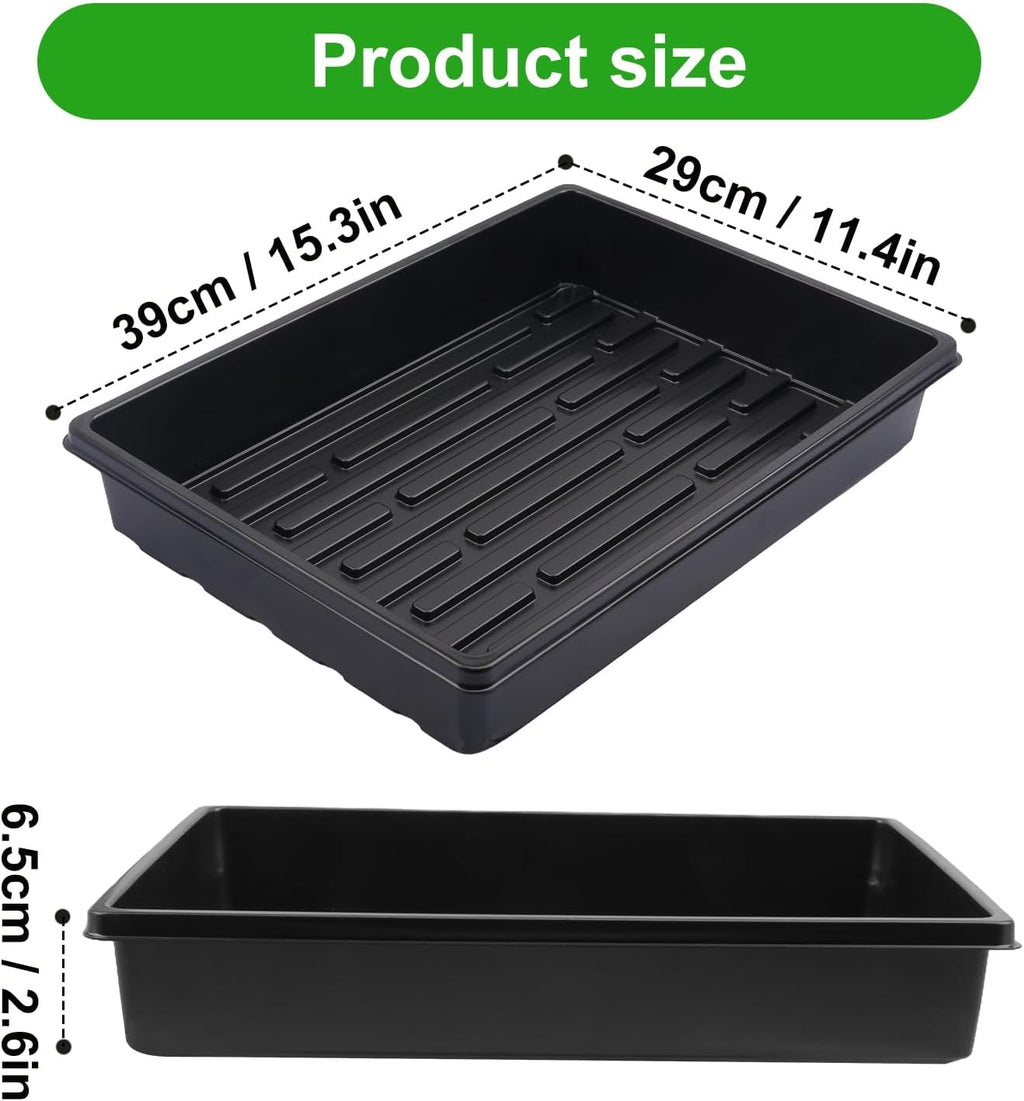 14 Pack Seed Starter Trays 15.3 x 11.4 inches Microgreens Growing Trays with Bottom for Germination, Hydroponic &