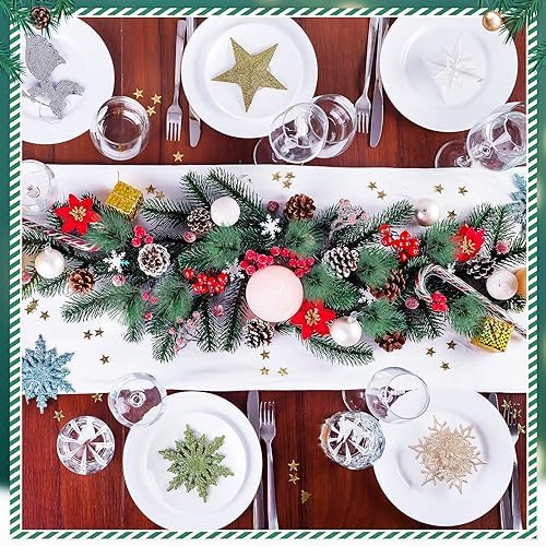 Riceshoot 432 Pcs Christmas Picks and Sprays Pine Cone Berries Set