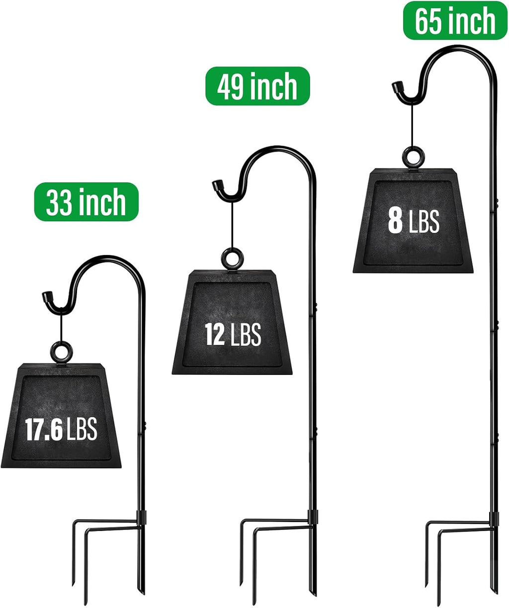 GOFORWILD 65 Inch 8 Pack Shepherd Hook for Garden Decor | Made of Premium Metal for Plant Hanger, Lantern Hook, Solar