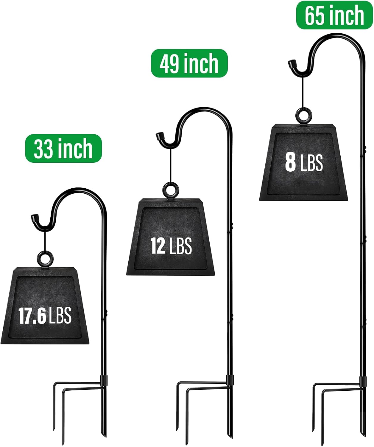 GOFORWILD 4 Pack 49 Inch Shepherd Hooks for Bird Feeder Outdoor | Made of Premium Metal for Garden Decor, Plant Hanger