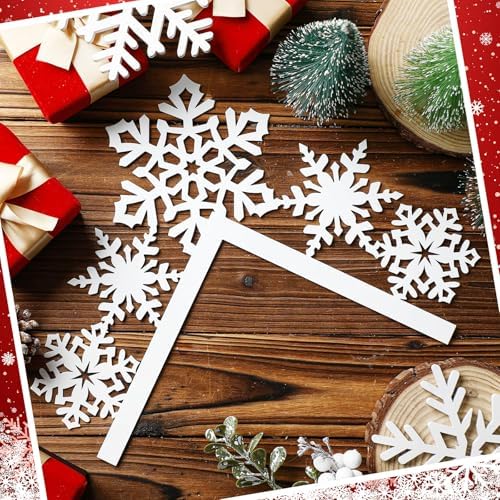 Yaocom 11.8 x 11.8 Metal Christmas Door Topper, Snowflake Door Frame Decor