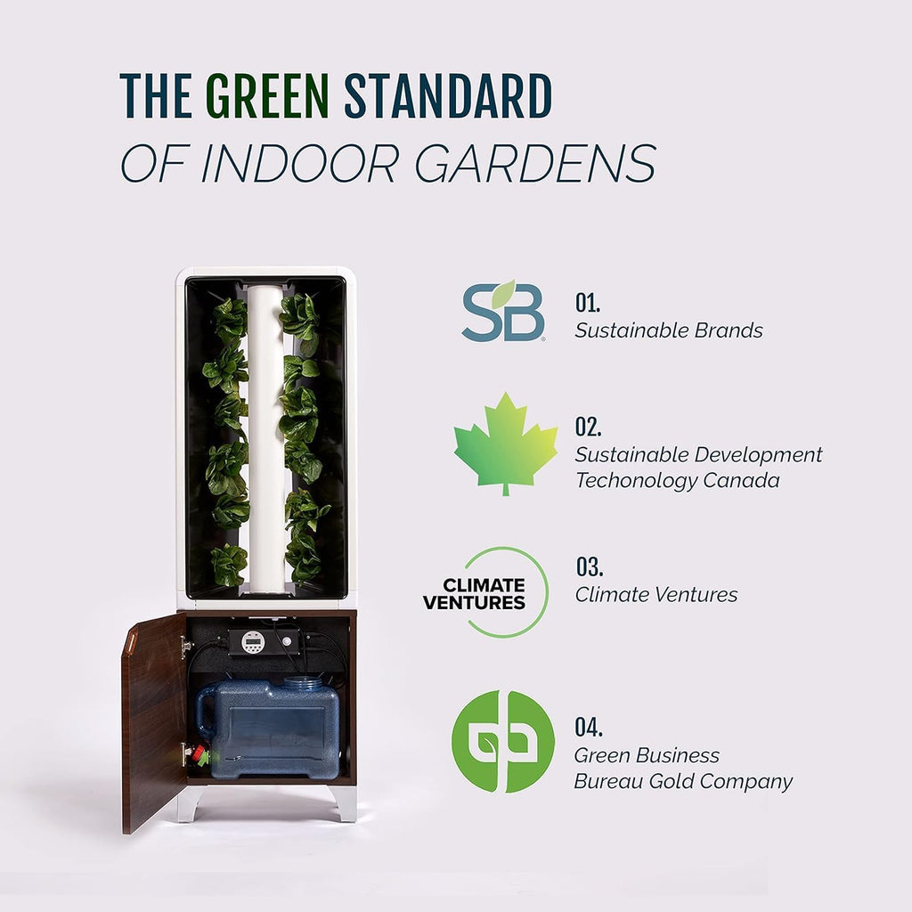 Just Vertical EVE Tower Garden Hydroponic Indoor Growing System - Grow 12 Fresh Herbs & Vegetables Year-Round
