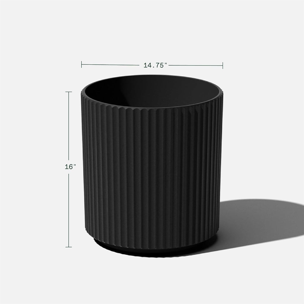 Veradek Demi Series Planter - Large Round Outdoor Planter | Made From a Durable Plastic-Stone Composite With