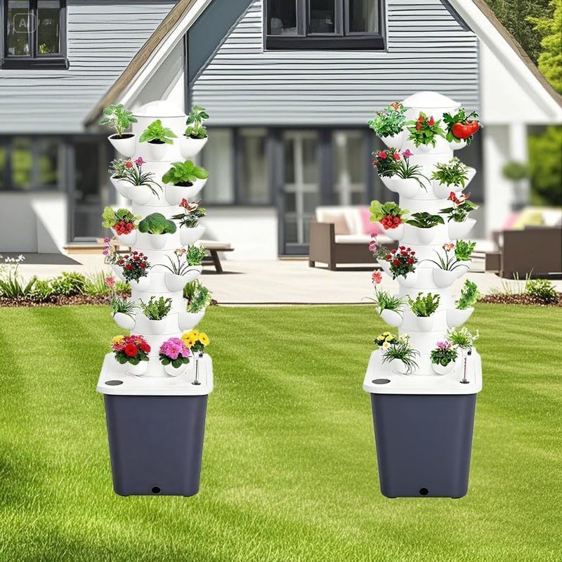 Hydroponics Growing System, 30 pods Hydroponics Tower Growing System Indoor Vertical Garden Planter Indoor Smart Garden