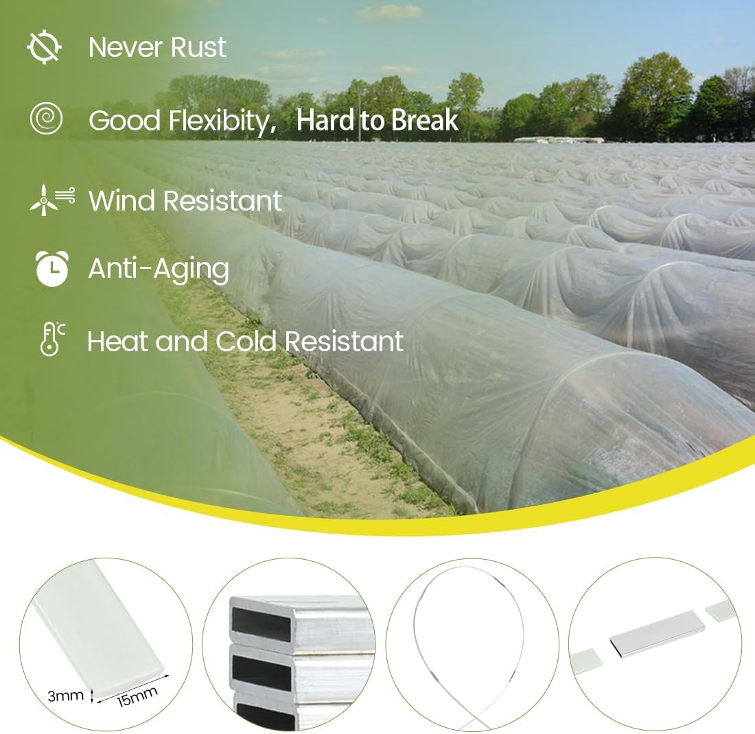 Garden Hoops 36pcs (M Size), Sunwuk Greenhouse Hoops for 2.5-5.5ft Wide Raised Bed, 6 Sets of 8.5ft Long Super Bendable