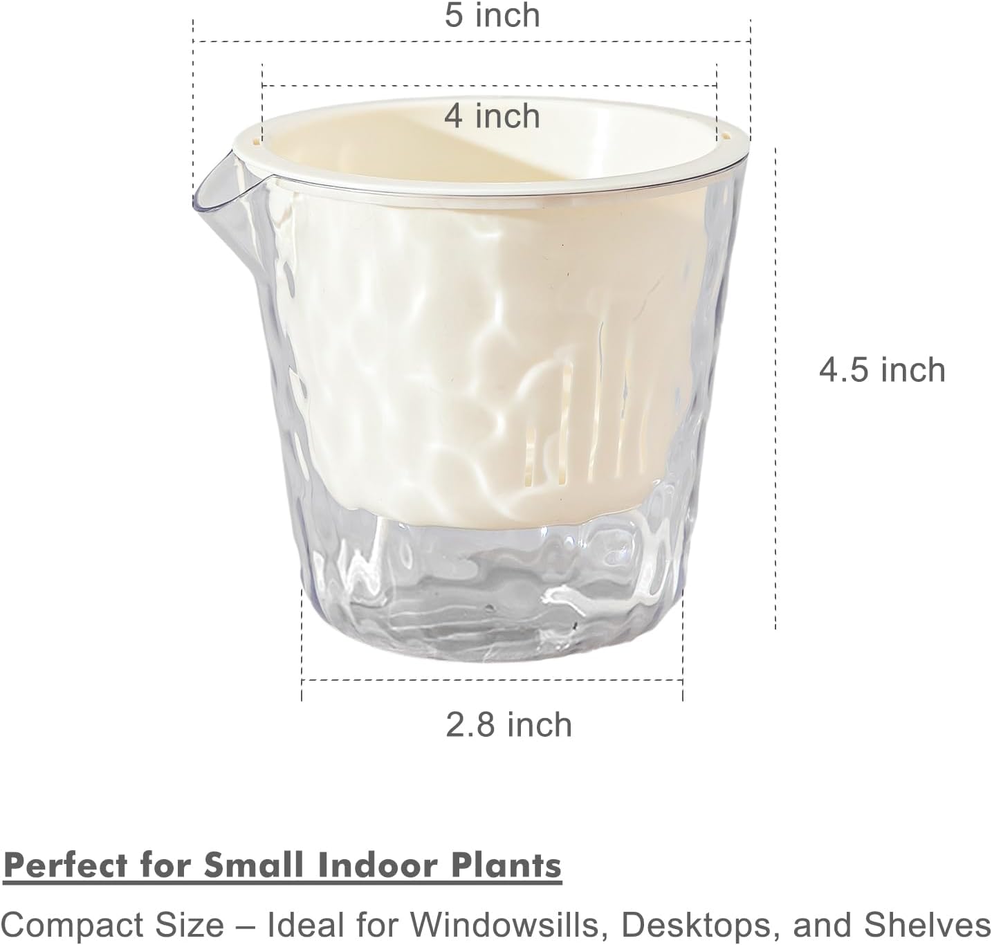 6.5 Inch Self Watering Plant Pots for Indoor Plants 6 Packs African Violet Pot, Self Watering Planters for Herb
