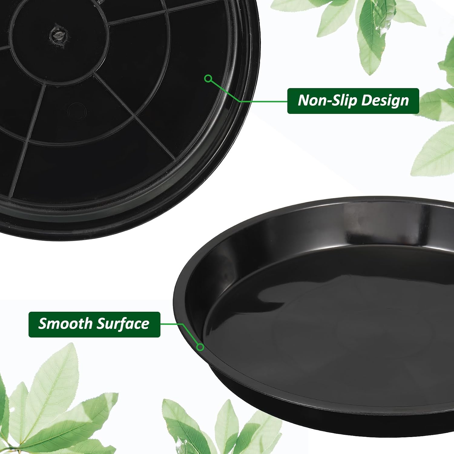 PATIKIL 4 Pack Large Plastic Plant Saucer, 22 Inch Plant Tray for Pots Round Plant Dish Plant Drip Trays Water Tray for
