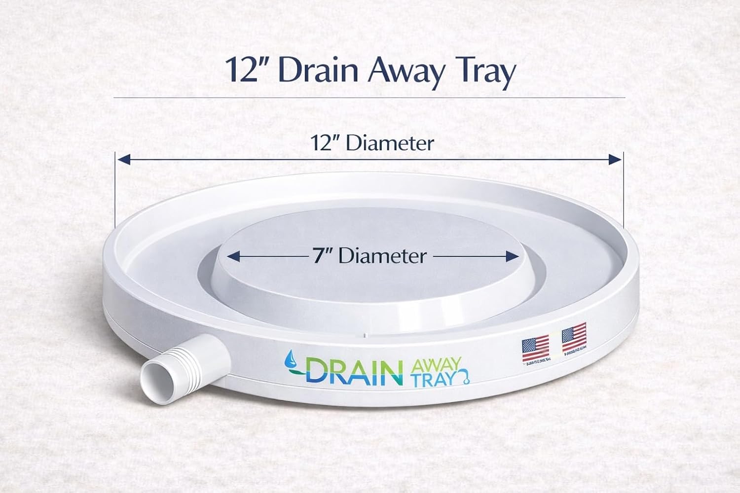 Drain Away White 12 inch Plant Saucer Heavy Duty Drain Tray for Large Pots Indoor Outdoor Waterproof UV Resistant