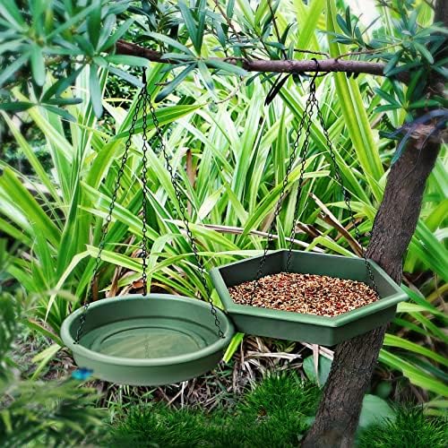 Hanging Bird Bath，2 in 1 XL Hanging Bird Feeder & Birds Bath for Outside