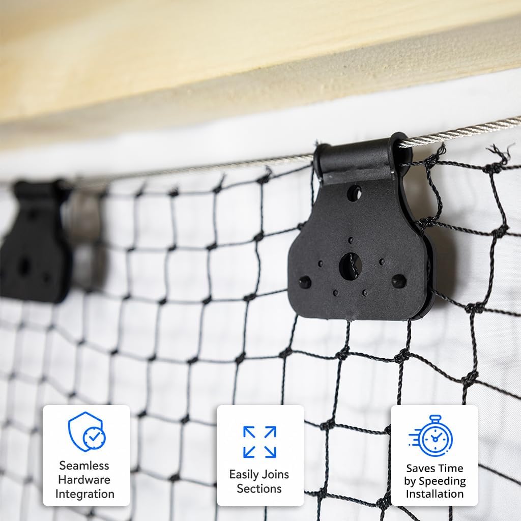 Bird-X Deterrent Netting Hardware, Plastic Clips, 250 Pieces (MTG-CASE), Black
